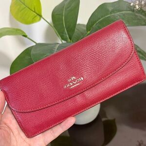 Coach Cherry Red Leather Women's Wallet